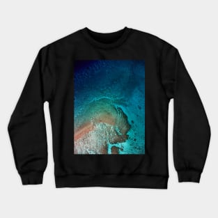 Coral swirl at Cocos atoll. Aerial. Crewneck Sweatshirt